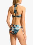Seafolly Spring Festival Halter Bandeau Bikini Top, True Navy