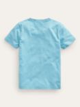 Mini Boden Kids' Superstitch Cow T-Shirt, Dephinium Blue