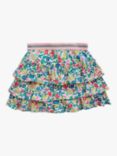 Mini Boden Kids' Floral Print Ruffle Jersey Skort, Flowerbed/Multi