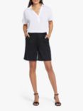 NYDJ Relaxed Stretch Linen Blend Shorts, Black