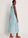 Monsoon Sally Striped Midi Dress, Ivory/Multi