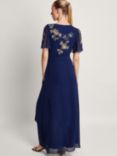 Monsoon Sarah Embellished Maxi Wrap Dress, Midnight