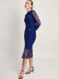 Monsoon Reyna Lace Midi Dress, Blue