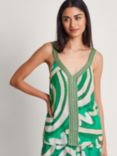 Monsoon Posy Abstract Print Cami Top, Green