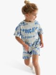 Claude & Co Baby Organic Cotton Milking It Wave Print Romper, Cream