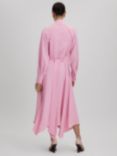 Reiss Erica Tie Neck Belted Midi Dress, Pink