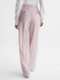 Reiss Evelyn Wool Blend Wide Leg Tailored Trousers, Pink
