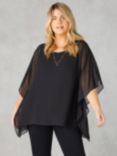 Live Unlimited Curve Chiffon Overlay Hanky Hem Top