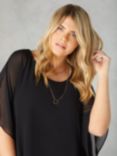 Live Unlimited Curve Chiffon Overlay Hanky Hem Top