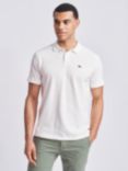 Aubin Hanby Pique Short Sleeve Polo Shirt, White