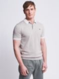 Aubin Dryden Cotton & Cashmere Knitted Short Sleeve Polo Shirt