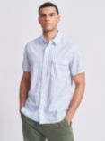 Aubin Buckden Short Sleeve Shirt, Blue/White