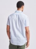 Aubin Buckden Short Sleeve Shirt, Blue/White