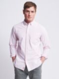 Aubin Aldridge Oxford Cotton Button Down Striped Shirt, Pink/Blue
