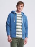 Aubin Fullbeck Slub Cotton Zip Hoodie, Blue