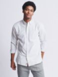 Aubin Aldridge Oxford Cotton Button Down Striped Shirt, White/Blue