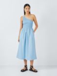John Lewis ANYDAY Shirred Bodice Asymmetric Dress, Blue