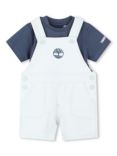 Timberland Baby Dungaree & T-Shirt Set, White/Blue