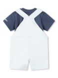 Timberland Baby Dungaree & T-Shirt Set, White/Blue