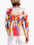 chesca Flower Bouquet Fine Knit Jumper, White/Multi