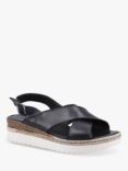 Hush Puppies Saphira Cross Strap Flatform Leather Sandals