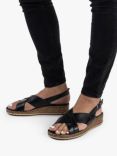 Hush Puppies Elena Cross Over Wedge Sandals, Black