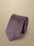 Charles Tyrwhitt Geometric Textured Silk Stain Resistant Tie, Pink