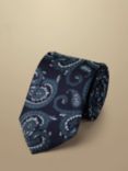 Charles Tyrwhitt Paisley Silk Tie, Ink Blue/Multi