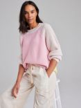 Cape Cove Dawn Contrast Merino Wool Jumper, Pink/Multi