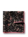 Charles Tyrwhitt Silk Pocket Square Floral Handkerchief, Black