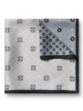 Charles Tyrwhitt Silk Pocket Square Floral Handkerchief, Silver/Grey