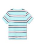 Timberland Kids' Logo Stripe Short Sleeve T-Shirt, Blue/Multi