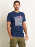 Brakeburn Sitting Surfers T-Shirt, Navy/Multi