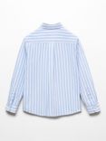 Mango Baby Oliver Regular Fit Stripe Long Sleeve Shirt, Pastel Blue