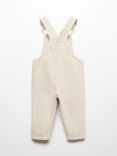 Mango Baby Oporto Denim Long Dungarees, Natural White