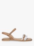 NeroGiardini Leather Flat Sandals, Brown