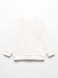 Mango Baby Rose Detail Sweatshirt, Natural White