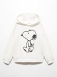 Mango Kids' Snoopy Hooded Sweatshirt, Natural White