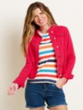 Brakeburn Milford Ruffle Neck Denim Jacket, Red