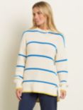 Brakeburn Pop Stripe Knitted Jumper, Cream