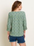 Brakeburn Elsie Floral Print Blouse, Green