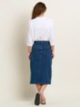 Brakeburn Button Front Denim Midi Skirt, Blue