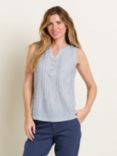 Brakeburn Madison Stripe Textured Vest Top, Blue