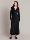 Ghost Emily Cowl Neck Bias Cut Satin Maxi Dress