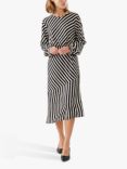 Lollys Laundry Riga Diagonal Stripe Midi Dress, Black/White