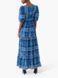 Lollys Laundry Gambo Abstract Print Maxi Dress, Blue/White