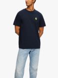 SELECTED HOMME Embroidery Organic Cotton T-Shirt, Sky Captain