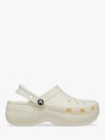 Crocs Classic Platform Glitter Clogs, White