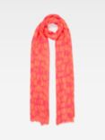 French Connection Splodge Print Modal Scarf, Azalea/Coral