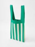 French Connection Stripe Knitted Bag, Green Stripe